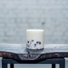 Sojas vaska svece ar rožu un medus aromātu, 8x8cm, balta