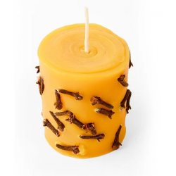 Свеча из пчелиного воска с ароматом гвоздики, 8х5см.
