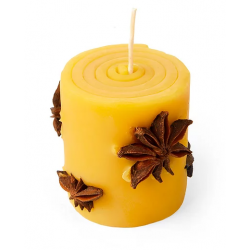 Свеча из пчелиного воска с ароматом аниса, 8х5см.