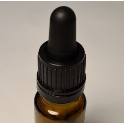Vāciņš ar kontrolgredzenu un pipeti, DIN18, 10 ml pudelei, melns