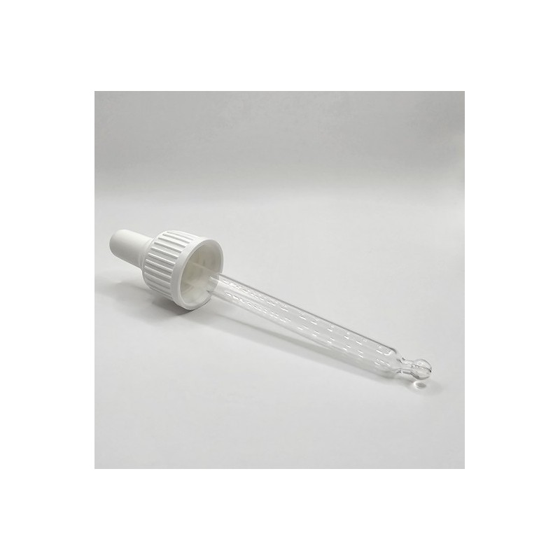 Vāciņš ar pipeti, DIN18, 50ml pudelei, balts