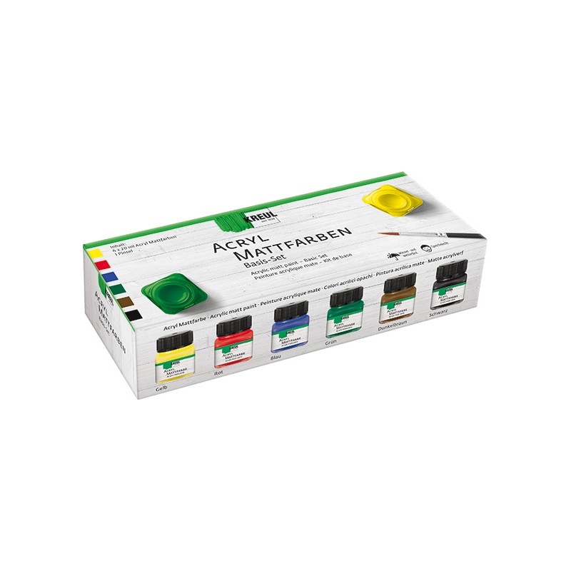 Akrila krāsu pamata komplekts, matēts, 6 x 20 ml